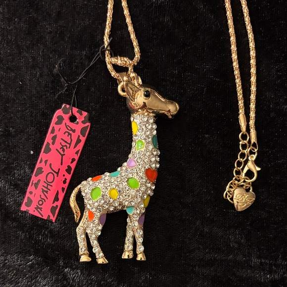 Betsey Johnson Multicolor Giraffe Necklace NWT - Picture 2 of 8